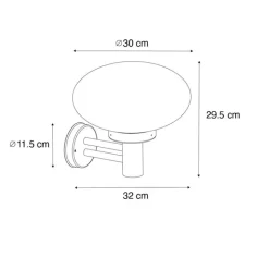 QAZQA Moderne buiten wandlamp zwart met glas - Elly