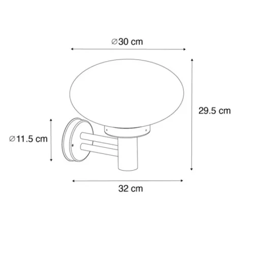 QAZQA Moderne buiten wandlamp zwart met glas - Elly