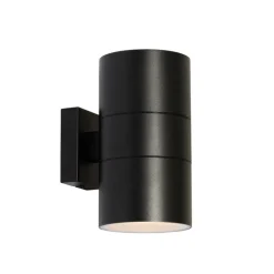 QAZQA Professional Moderne Buiten wandlamp zwart 2-lichts AR111 IP44 - Duo