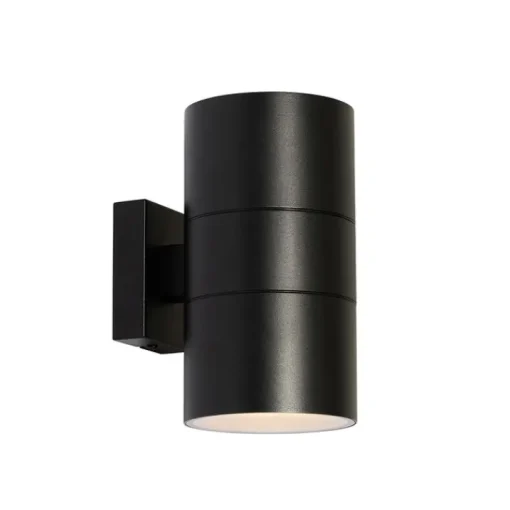 QAZQA Professional Moderne Buiten wandlamp zwart 2-lichts AR111 IP44 - Duo