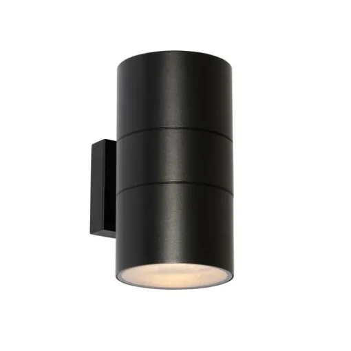 QAZQA Professional Moderne Buiten wandlamp zwart 2-lichts AR111 IP44 - Duo