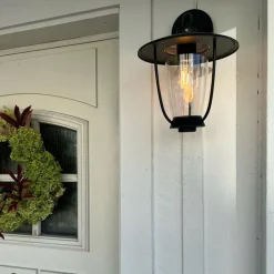 QAZQA Moderne buiten wandlamp zwart met helder glas - Khana