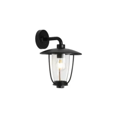 QAZQA Moderne buiten wandlamp zwart met helder glas - Khana