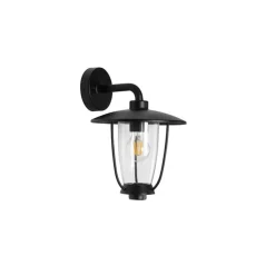 QAZQA Moderne buiten wandlamp zwart met helder glas - Khana