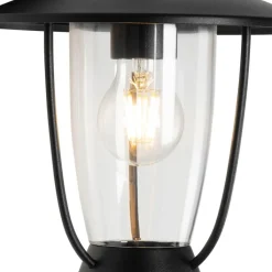 QAZQA Moderne buiten wandlamp zwart met helder glas - Khana