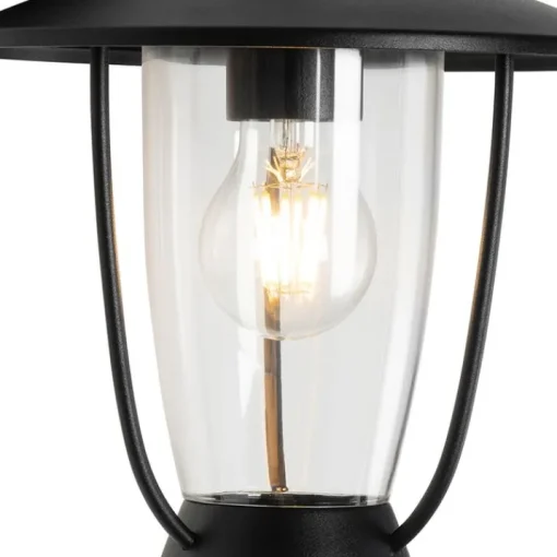 QAZQA Moderne buiten wandlamp zwart met helder glas - Khana