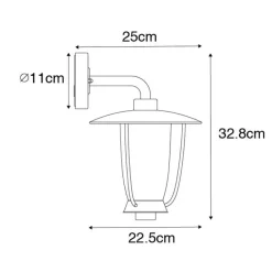 QAZQA Moderne buiten wandlamp zwart met helder glas - Khana