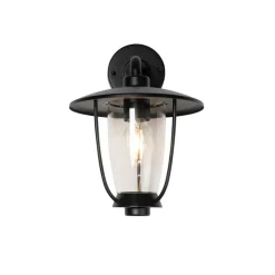 QAZQA Moderne buiten wandlamp zwart met helder glas - Khana