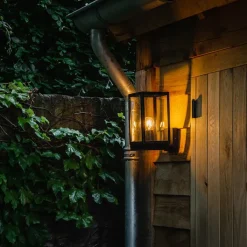 QAZQA Moderne buiten wandlamp zwart met glas 30 cm - Rotterdam