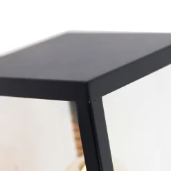QAZQA Moderne buiten wandlamp zwart met glas 30 cm - Rotterdam