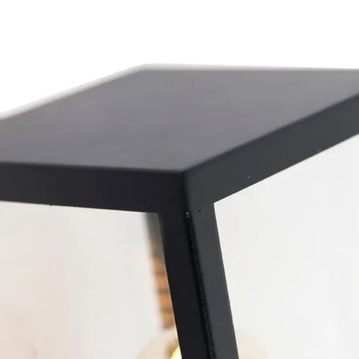 QAZQA Moderne buiten wandlamp zwart met glas 30 cm - Rotterdam