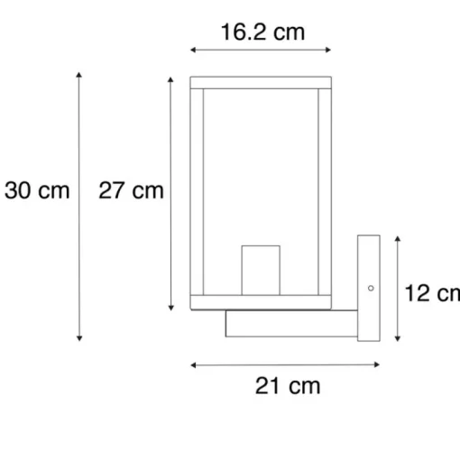 QAZQA Moderne buiten wandlamp zwart met glas 30 cm - Rotterdam