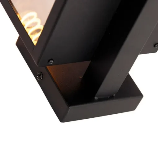 QAZQA Moderne buiten wandlamp zwart met glas 30 cm - Rotterdam