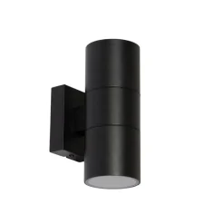 QAZQA Professional Moderne Buiten wandlamp zwart 2-lichts AR70 IP44 - Duo