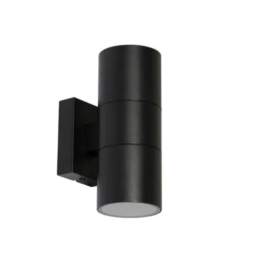 QAZQA Professional Moderne Buiten wandlamp zwart 2-lichts AR70 IP44 - Duo