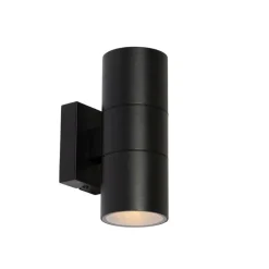 QAZQA Professional Moderne Buiten wandlamp zwart 2-lichts AR70 IP44 - Duo