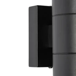 QAZQA Professional Moderne Buiten wandlamp zwart 2-lichts AR70 IP44 - Duo