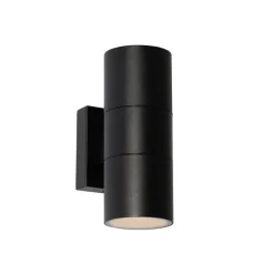 QAZQA Professional Moderne Buiten wandlamp zwart 2-lichts AR70 IP44 - Duo