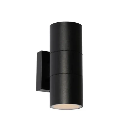 QAZQA Professional Moderne Buiten wandlamp zwart 2-lichts AR70 IP44 - Duo