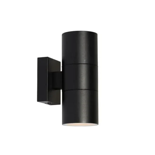 QAZQA Professional Moderne Buiten wandlamp zwart 2-lichts AR70 IP44 - Duo