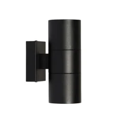 QAZQA Professional Moderne Buiten wandlamp zwart 2-lichts AR70 IP44 - Duo