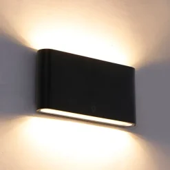 QAZQA Moderne buiten wandlamp zwart 17,5 cm incl. LED IP65 - Batt