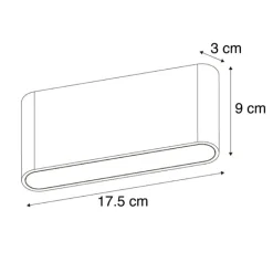 QAZQA Moderne buiten wandlamp zwart 17,5 cm incl. LED IP65 - Batt