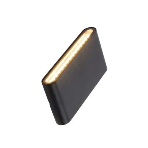 QAZQA Moderne buiten wandlamp zwart 17,5 cm incl. LED IP65 - Batt