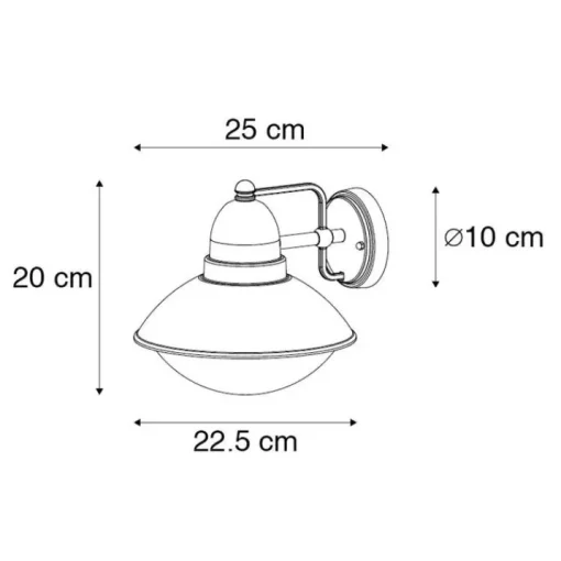 QAZQA Moderne buiten wandlamp zwart IP44 - Marcel