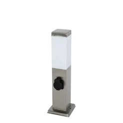 QAZQA Moderne buitenlamp 45 cm staal met stopcontact IP44 - Malios