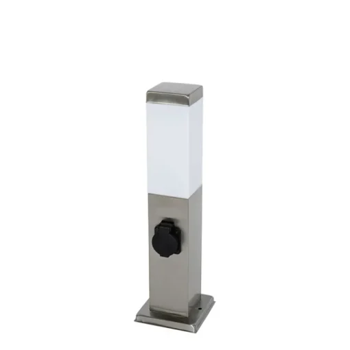 QAZQA Moderne buitenlamp 45 cm staal met stopcontact IP44 - Malios