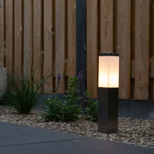 QAZQA Moderne buitenlamp 45 cm staal met stopcontact IP44 - Malios