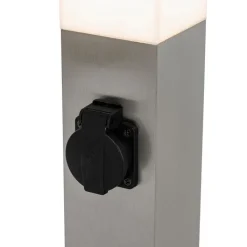 QAZQA Moderne buitenlamp 45 cm staal met stopcontact IP44 - Malios