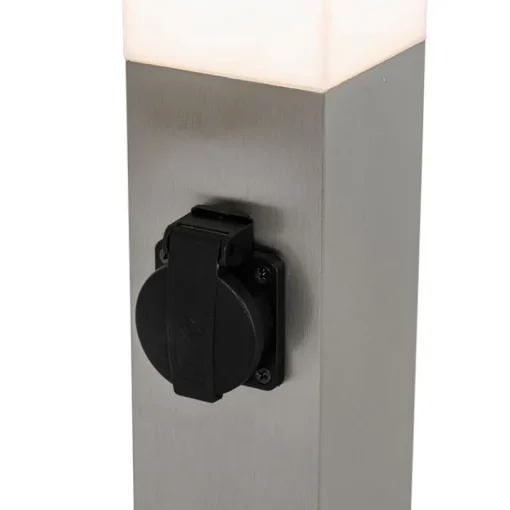 QAZQA Moderne buitenlamp 45 cm staal met stopcontact IP44 - Malios