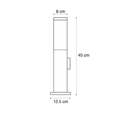 QAZQA Moderne buitenlamp 45 cm staal met stopcontact IP44 - Malios