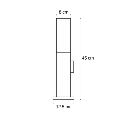QAZQA Moderne buitenlamp 45 cm staal met stopcontact IP44 - Malios
