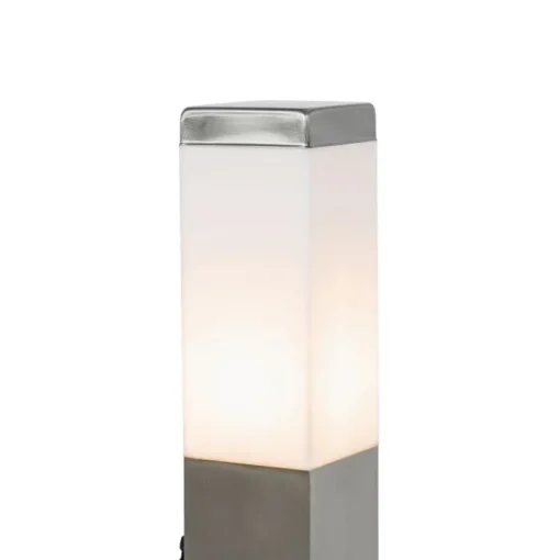 QAZQA Moderne buitenlamp 45 cm staal met stopcontact IP44 - Malios