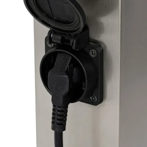 QAZQA Moderne buitenlamp 45 cm staal met stopcontact IP44 - Malios