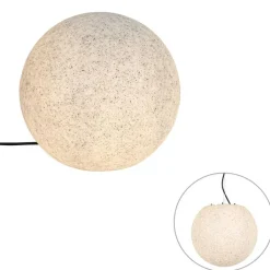 QAZQA Moderne buitenlamp grijs 35 cm IP44 - Nura