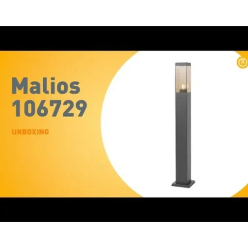 QAZQA Moderne buitenlamp paal donkergrijs met smoke 80 cm - Malios