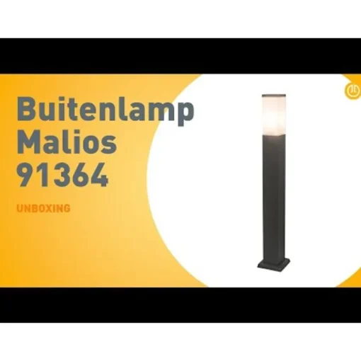 QAZQA Moderne buitenlamp paal donkergrijs met opaal 80 cm IP44 - Malios