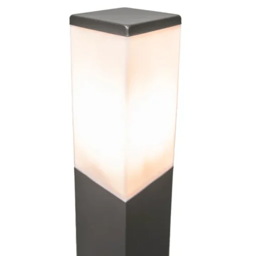 QAZQA Moderne buitenlamp paal donkergrijs met opaal 80 cm IP44 - Malios