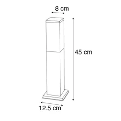 QAZQA Moderne buitenlamp paal donkergrijs met opaal 45 cm IP44 - Malios
