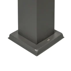 QAZQA Moderne buitenlamp paal donkergrijs met opaal 45 cm IP44 - Malios