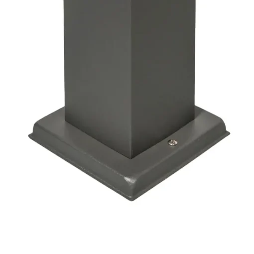 QAZQA Moderne buitenlamp paal donkergrijs met opaal 45 cm IP44 - Malios