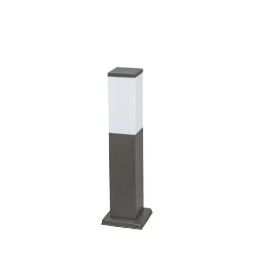 QAZQA Moderne buitenlamp paal donkergrijs met opaal 45 cm IP44 - Malios