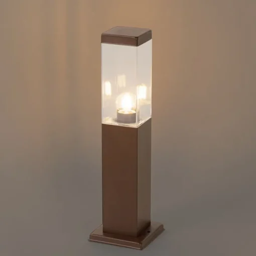 QAZQA Moderne buitenlamp paal roestbruin 45 cm - Malios
