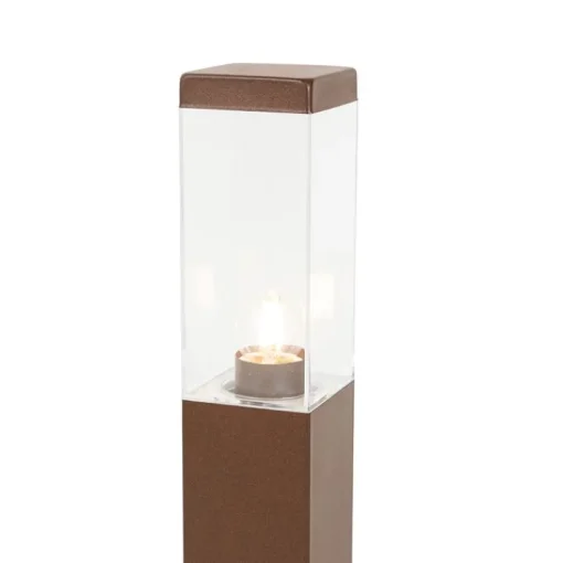 QAZQA Moderne buitenlamp paal roestbruin 45 cm - Malios