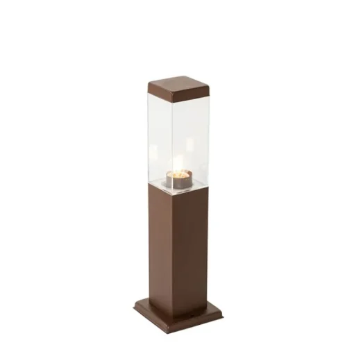 QAZQA Moderne buitenlamp paal roestbruin 45 cm - Malios