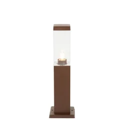 QAZQA Moderne buitenlamp paal roestbruin 45 cm - Malios